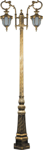 Светильник садово-парковый Feron PL4058 столб шестигранный 2*60W 230V E27, черное золото 11437 в г. Санкт-Петербург 