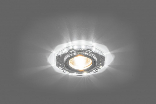 Светильник встраиваемый с белой LED подсветкой Feron 8020-2 потолочный MR16 G5.3 серебристый 28488 в г. Санкт-Петербург  фото 2