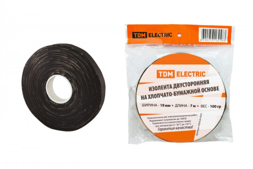 SQ0526-0501 Изолента ХБ 19мм*7м двусторонняя (100 г)TDM