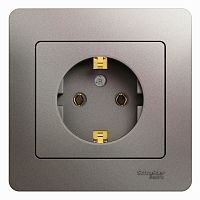GLOSSA розетка с заземлением в сборе платина Systeme Electric GSL001242