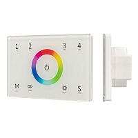 028402 Панель Sens SMART-P83-RGB White 230В 4 зоны 2.4G IP20 пластик Arlight 