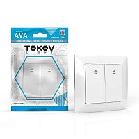 TKL-AV-P2F-C01 Переключатель проходной 2-кл. СП AVA 10А IP20 в сборе бел. TOKOV ELECTRIC 