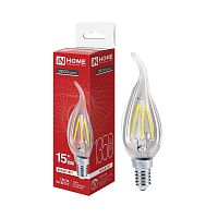 4690612067063 Лампа светодиодная LED-СВЕЧА НА ВЕТРУ-deco 15Вт свеча на ветру прозр. 4000К E14 1455лм 230В IN HOME 