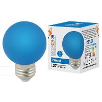Лампа светодиодная Volpe E27 3W синяя LED-G60-3W/Blue/E27/FR/С UL-00006957 в г. Санкт-Петербург 