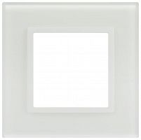 Б0065832 Рамка 1-м Elegance 14-5101-01М для розеток и выключателей стекло матов. бел. Эра 