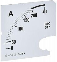Шкала сменная для амперметра Э47 200/5А-1.5 96х96мм IEK IPA20D-SC-0200 в г. Санкт-Петербург 