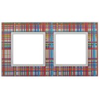 Б0034487 Рамка 2-м 14-5102-00 стекло Elegance прозрачный+бел. ЭРА 