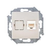 Розетка компьютерная СП Simon 15 RJ45 кат.5E Systimax механизм шампань Simon 1591598-034 в г. Санкт-Петербург 