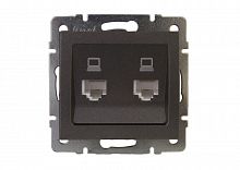 Розетка компьютерная 2-м Rain RJ45 механизм матов. черн. графит LEZARD 703-4188-141 в г. Санкт-Петербург 