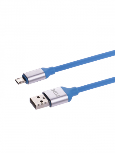 Дата-кабель, ДК 16, USB - micro USB, 1 м, силиконовая оплетка, голубой, TDM в г. Санкт-Петербург  фото 3