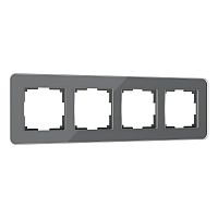 4690389180804 Рамка из стекла на 4 поста Elite графит W0042440
