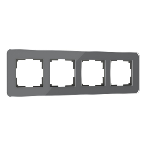 4690389180804 Рамка из стекла на 4 поста Elite графит W0042440