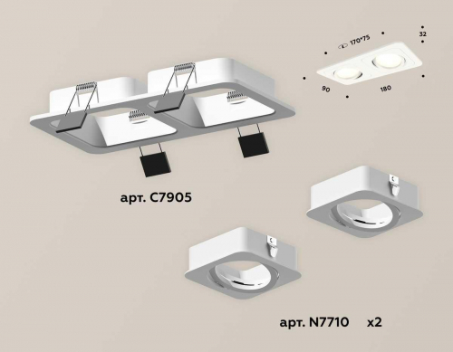 Комплект встраиваемого светильника Ambrella light Techno Spot XC (C7905, N7710) XC7905010 в г. Санкт-Петербург  фото 2