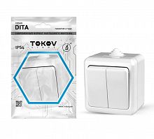 Выключатель 2-кл. ОП Dita IP54 10А 250В бел. TOKOV ELECTRIC TKL-DT-V2-C01-IP54 в г. Санкт-Петербург 