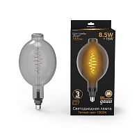 152802005 Лампа светодиодная филаментная Black Filament 8.5Вт BT180 тонированная 1800К тепл. бел. E27 165лм GAUSS 