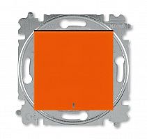 Выключатель кнопочный 1-кл. СП Levit IP20 с подсветкой оранж./дым. черн. ABB 2CHH599147A6066