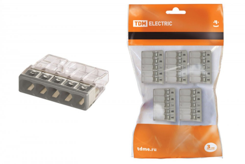 SQ0517-0124 Строительно-монтажная клемма КБМ-2273-235 (2.5мм2) с пастой (5 шт/упак) TDM