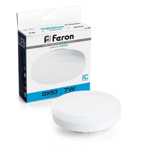25866 Лампа светодиодная LB-451 7Вт 6400К GX53 230В FERON 