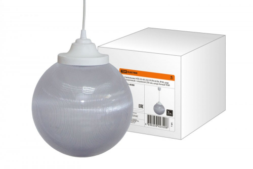 SQ0313-0008 Светильник НСБ 02-60-252 УХЛ4 60 Вт, IP40, шар прозрачный с огранкой 250 мм, шнур белый TDM