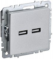 BR-U21-D31-K47 Розетка BRITE USB A+A 3.1А РЮ10-1-БрА механизм алюм. IEK 