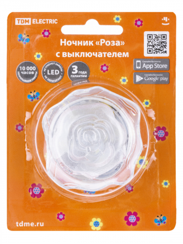 Ночник "Роза" с выключателем, 0.4 Вт, 220 В TDM в г. Санкт-Петербург  фото 6