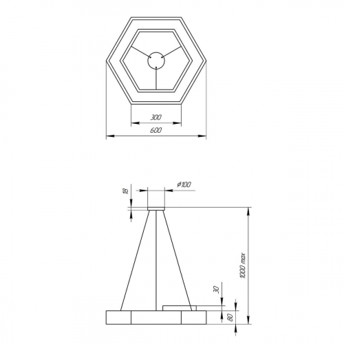 Подвесной светодиодный cветильник Geometria ЭРА Hexagon SPO-123-B-40K-045 45Вт 4000К черный Б0050555 в г. Санкт-Петербург  фото 2