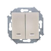 1591392-034 Выключатель 2-кл. СП Simon 15 16А IP20 с подсветкой винтов. зажим механизм шампань Simon 