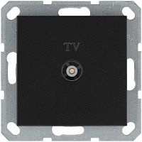 G6002B Розетка телевизионная проходная TV Ф9.5мм механизм антрацит Jasmart 