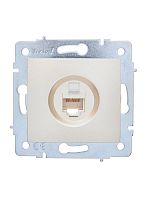 7081-3088-139 Розетка компьютерная 1-м СП ASTI IP20 RJ45 механизм Cat 5e жемчуж./бел. перламутр. LEZARD 