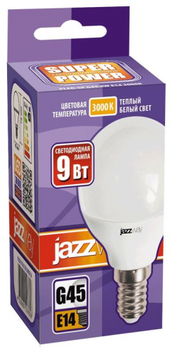 Лампа светодиодная PLED-SP 9Вт G45 шар 3000К тепл. бел. E14 820лм 230В JazzWay 2859570A в г. Санкт-Петербург  фото 2