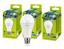 13184 Лампа светодиодная LED-A65-20W-E27-6K 20Вт грушевидная 6500К холод. бел. E27 207-253В ЛОН Ergolux 