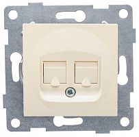 С11КТ-003 Розетка компьютерная + телефонная 2-м СП Ugra RJ45 + RJ12 механизм беж. GUSI 