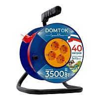 2451 Удлинитель на катушке 4х40м с заземл. 16А IP20 3.5кВт ПВС 3х1.5 DOMTOK 