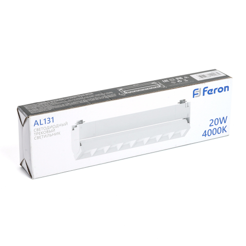 Светодиодный светильник Feron AL131 трековый однофазный на шинопровод 20W 4000K 60 градусов белый серия LensFold 48375 в г. Санкт-Петербург  фото 9
