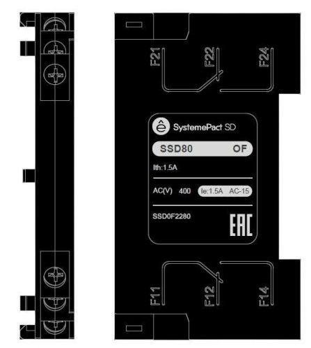 SSDOF2280 Контакт вспомогательный для SD80 2NO2NC SE 