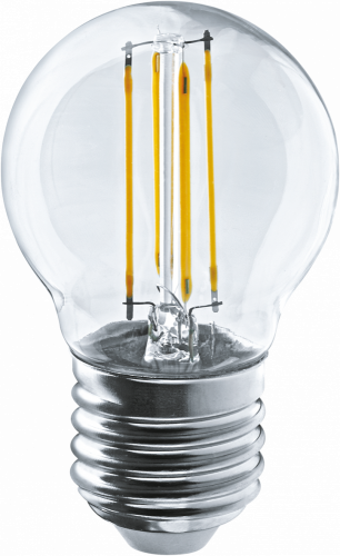 Лампа светодиодная LED 4вт Е27 теплый шар FILAMENT Navigator Group 71310