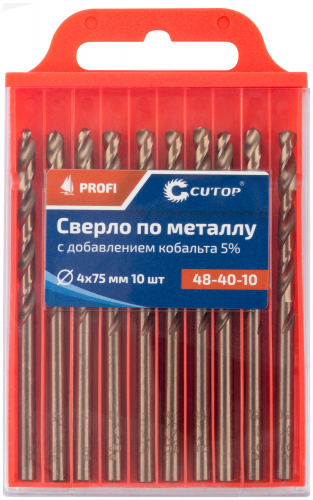 Сверло по металлу Cutop Profi с кобальтом 5%, 4 x 75 мм (10 шт) в г. Санкт-Петербург  фото 3