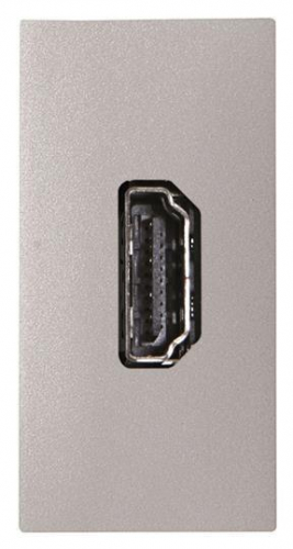 Механизм HDMI разъема тип А с безвинтовым подкл. проводов (20п) 1мод. Zenit серебр. ABB 2CLA215560N1301