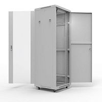 04-2304 Шкаф телекоммуникационный напольный 19дюйм 47U 600х600мм передняя дверь стекло дверь задняя металл разборный сер. RAL7035 Rexant 