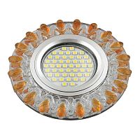 UL-00003900 Светильник DLS-L148 GU5.3 GLASSY/GOLD GU5.3 встраив. доп. светодиод. подсветка 3Вт без лампы стекло Fametto 