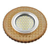 UL-00003884 Светильник DLS-L143 GU5.3 GLASSY/GOLD GU5.3 встраив. доп. светодиод. подсветка 3Вт без лампы стекло Fametto 