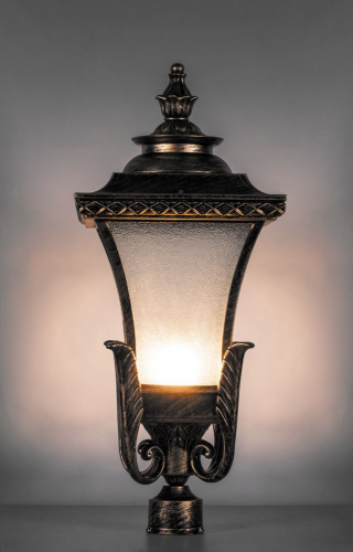 Светильник садово-парковый Feron PL4025 четырехгранный на столб 60W E27 230V, черное золото 11407 в г. Санкт-Петербург  фото 2