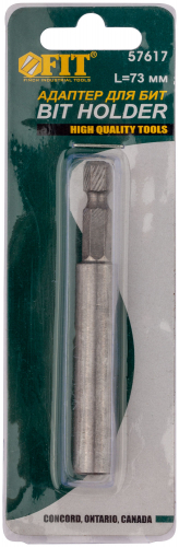Адаптер для бит, магнитный фиксатор (с кольцом), цельнометаллический, нерж.сталь, Профи  75 мм в г. Санкт-Петербург  фото 3