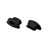 039584 Заглушка ARH-BENT-W11 BLACK с отверстием пластик Arlight 