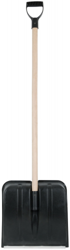 Лопата для уборки снега пластиковая, деревянный черенок 380х365х1320 мм в г. Санкт-Петербург  фото 3