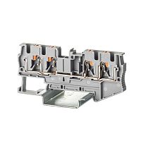 VPR-4-QUATTRO-GY Клемма проходная зажим push-in 4 точки подключения 4кв.мм сер. DKC 