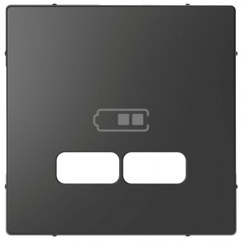Накладка центральная Merten D-Life для механизма USB 2.1А SD антрацит SchE MTN4367-6034