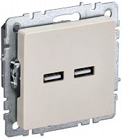 BR-U21-D31-K10 Розетка BRITE USB A+A 3.1А РЮ10-1-БрКр механизм беж. IEK 