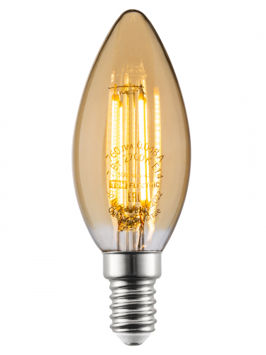 Лампа светодиодная «Винтаж» золотистая FС37, 7 Вт, 230 В, 2700 К, E14 (свеча) TDM в г. Санкт-Петербург 