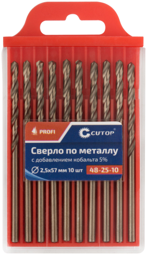 Сверло по металлу Cutop Profi с кобальтом 5%, 2.5 x 57 мм (10 шт) в г. Санкт-Петербург  фото 3